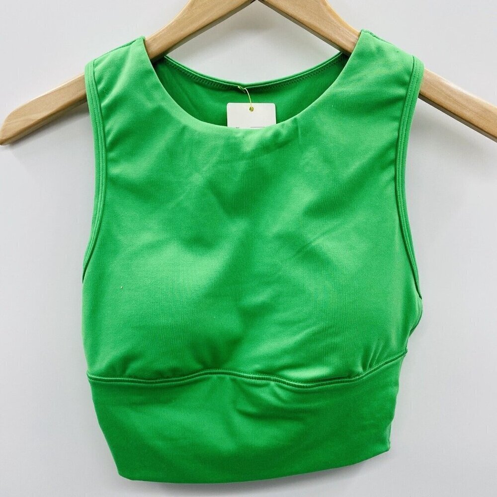 All in Motion Womens XS Medium Support Brushed Sculpt Muscle Crop Sports Bra 156